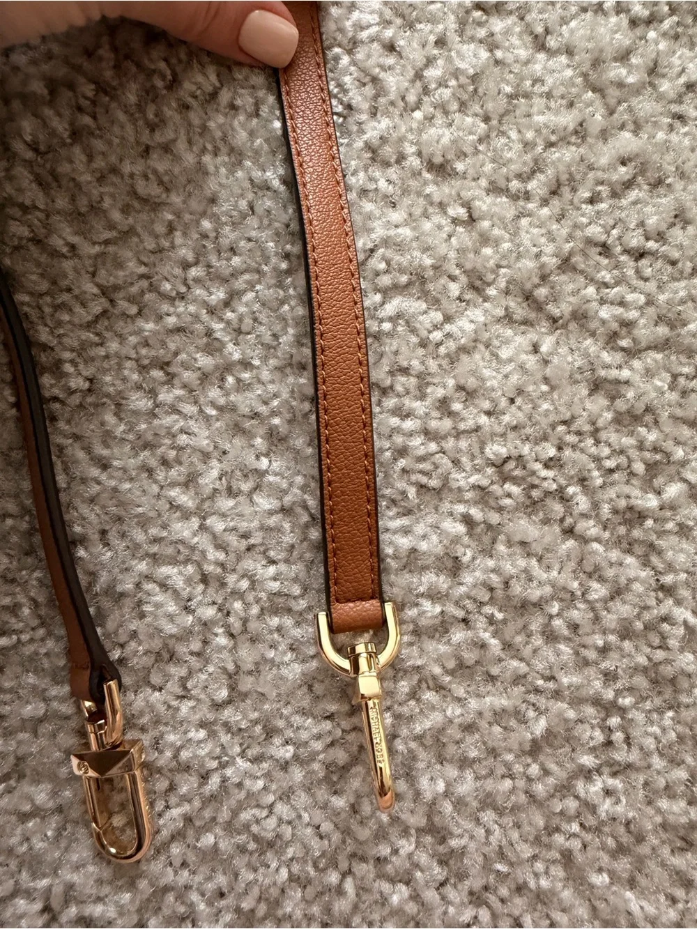 Michael Kors Brown Leather Crossbody Strap with Gold Hardware